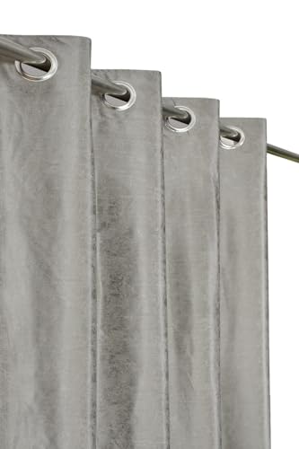 Image of Window Curtains Check Design for Drawing Room /Living Room /Hall Room Parde for Door, Grey Color 5 Feet 3 Pcs Set Curtains