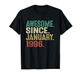 26 Years Old Gift 26th Birthday Awesome Since January 1996 T-Shirt