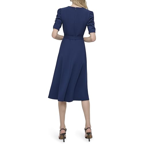 DKNY Women's Jewel Neck Scuba Crepe Dress4