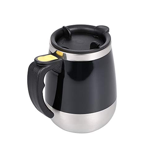 KKmoon Copo para caneca de café com agitação automática 400ml em aço inoxidável elétrico e automátic