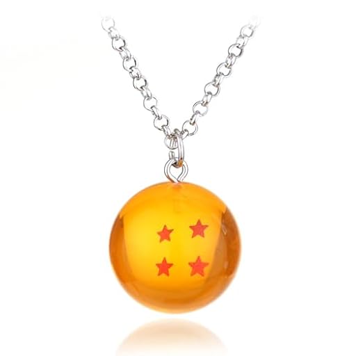 GAUEIOUR 1 collar 3D de bola de 4 estrellas para hombre, cadena de aleación Goku creativo para hombre, collar con colgante de cuentas Shenron para invocación japonesa, disfraz de cosplay japonés | Ya disponible en tu tienda friki favorita! En mundofriki.es!
