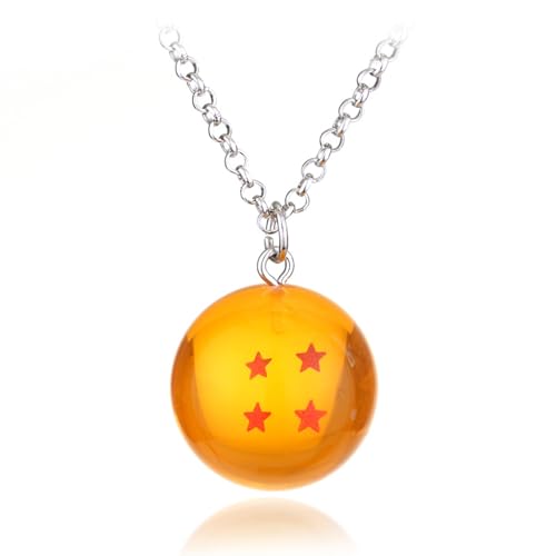 GAUEIOUR 1 collar 3D de bola de 4 estrellas para hombre, cadena