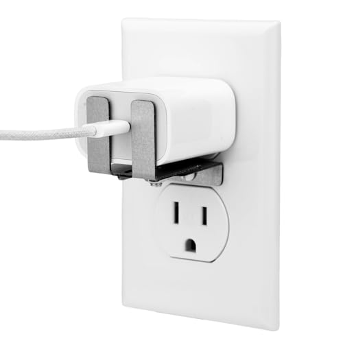 Charger Lock to Outlet with Screw Adjustable Stainless Steel Outlet Anti Theft Lock Secure Charger & Appliance Cords from Unplugging for Child & Pet Safety