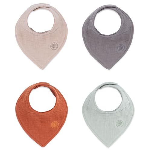 Parker Baby Muslin Bandana Drool Bibs | 100% Soft Muslin Cotton, Absorbent & Adjustable | Stylish Teething & Drooling Bibs