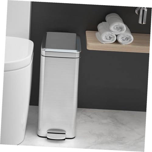 Caneca de basura de acero inoxidable con pedal para cocina y oficina miniatura 7
