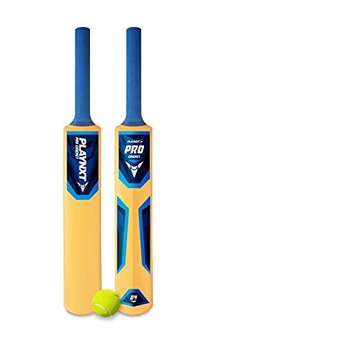 PLAYNXT - PRO Plastic Cricket Bat No. 5, Cricket Bat for Kids & Adults, Bat for Turf Play, Bat with Rubber Grip, Heavy Bat for Indoor & Outdoor Play, Includes Tennis Ball, Bat Size 78.5 cm x 10 cm (B07NQK12XL) Amazon Price History, Amazon Price Tracker