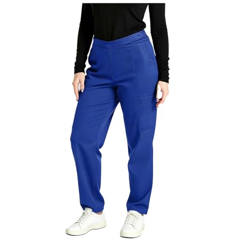 Image of 2026 Scrub Set for Women, Modern Classic V-Neck Scrubs Top with Straight Leg Pant Multi Pockets Housekeeping Uniform