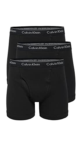 Calvin Klein Men's Cotton Classics 3-pack Boxer Brief, 3 Black, Medium