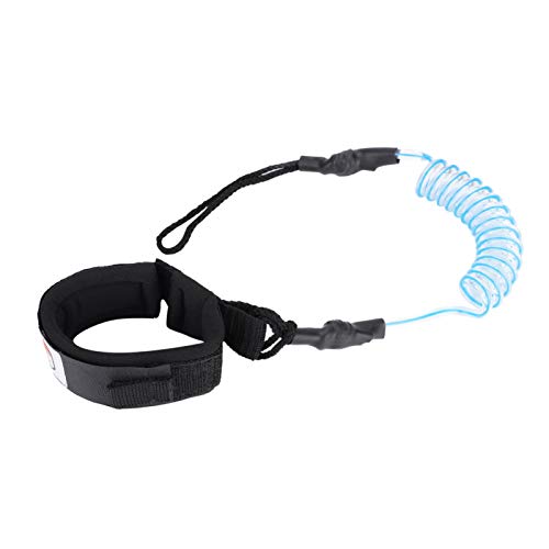 WNSC Stand Up Paddle Board Coiled, Sturdy Surfing Leash Board Coiled Spring Leg Foot Rope Ankle Strap Comfortable for Surfboard(Blue)