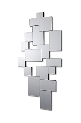 DekoArte E003 - Espejos Decorativos Modernos De Pared | Espejos Decoración para Tu Salón Dormitorio, Entrada, Recibidor | Espejos Sofisticados Grandes Rectangular Color Plata | 1 Pieza 140 x 70 cm