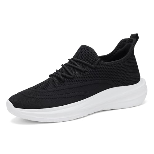 VAMJAM Men's Running Shoes Slip On Walking Shoes Non Slip Lightweight Workout Breathable Gym Sneakers Fashion Mesh Sneakers Black Size 11