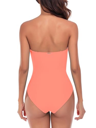 Image of RELLECIGA Women's Twist Front Shirred One Piece Swimsuit