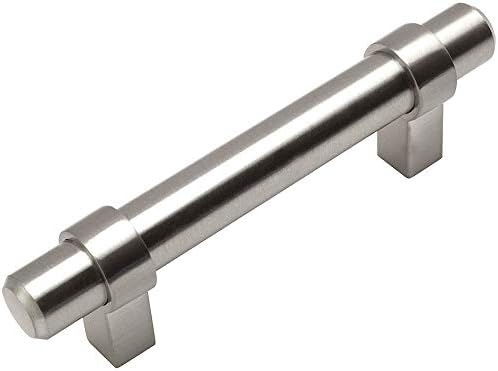 Cosmas 5 Pack 161-3SN Satin Nickel Contemporary Bar Cabinet Handle Pull - 3 Inch (76mm) Hole Centers