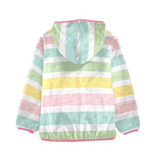 GuoChe Easter Festive Stripes Kids Sherpa Jacket2