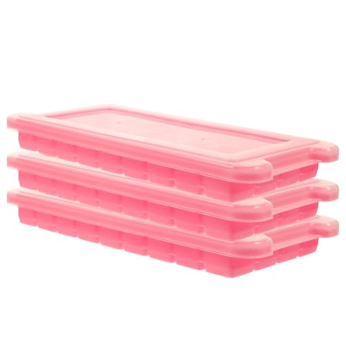 Bandeja para cubitos de hielo reutilizable de silicona rosa 36 cavidades 3 piezas miniatura 1