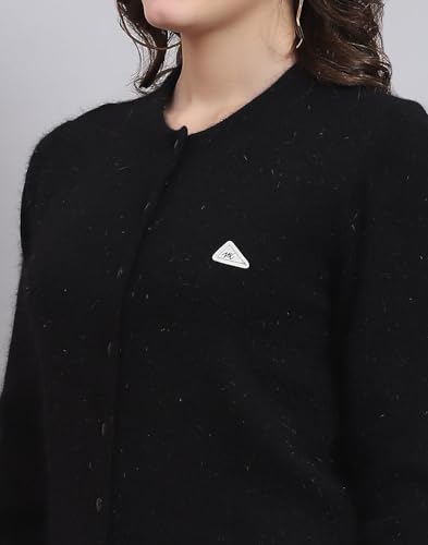 Image of Monte Carlo Women Regular Fit Full Sleeve Solid Round Neck Winter Cardigan (Pack of 1)