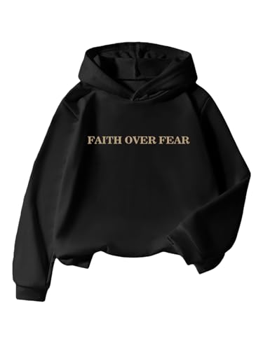 Verdusa Boy's Retro Letter Print Hoodie Sweatshirt Streetwear Casual Pullover Tops