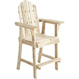 Tall Unfinished Fir Wood Adirondack Chair