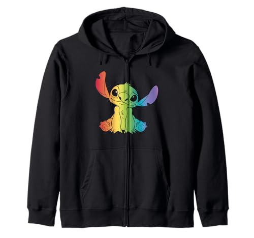Sweat Stitch Rainbow Pride à capuche et zip Disney pour adulte