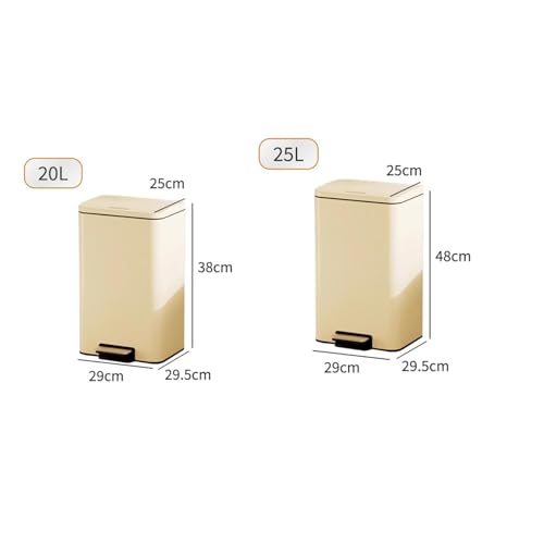 Cubo de basura rectangular 20 litros con pedal para cocina y contenedor doméstico 2