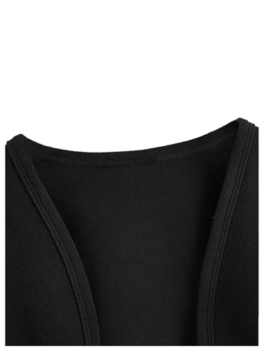 SweatyRocks Girl's Cropped Cardigan Long Sleeve Jacket Open Front Knit Outerwear3