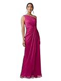 Adrianna Papell Women's Stardust Pleated Draped Gown, Magenta, 6