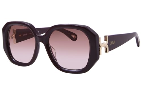 Chloe CH0236S 003 Sunglasses Women's Burgundy/Orange Rectangle Shape 56mm