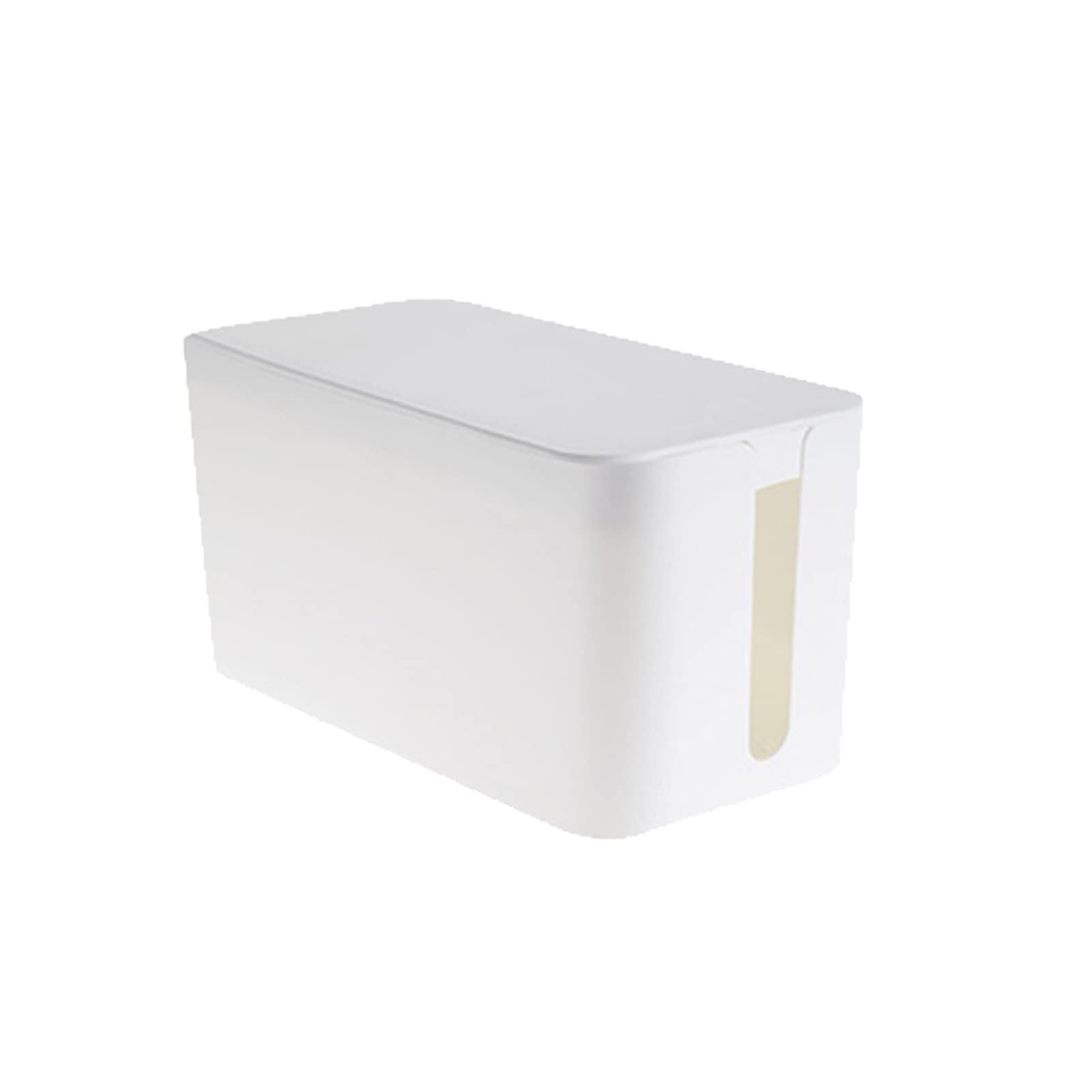 Cable Management Box,Cord Organizer Box for Home and Office System to Cover and Hide & Power Strips & Cords,Surge Protector (Small, White)