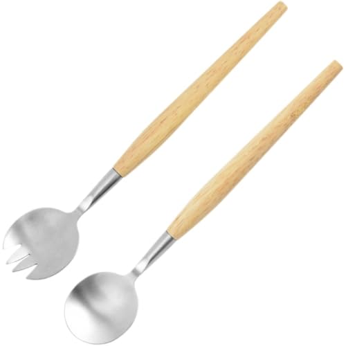 サラダサーバー 2個セット フォークとスプーン ロングハンドル ステンレス サラダ食器 カトラリーセット キッチン用品