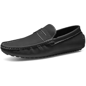 Bruno Marc Men's Slip-on Penny Loafer Suede Driving Shoes 9 Black