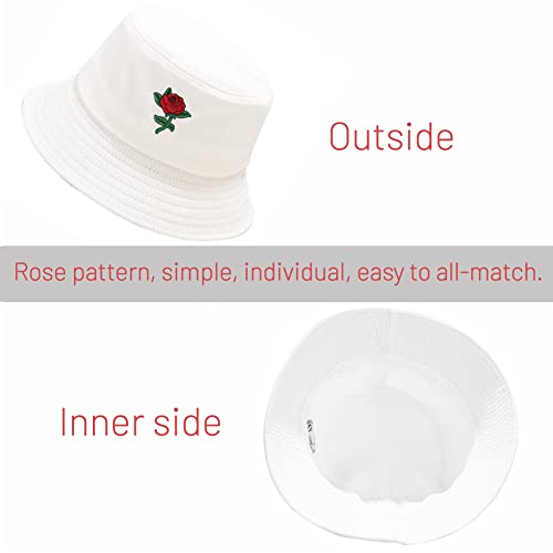 Image of Cotton Bucket Hat for Women Men Summer Travel Sun Beach Bucket Cap, Unisex Outdoor Fisherman Hat