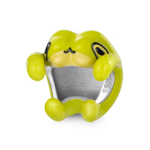 Image of GNOCE Cute Dancing Frog Charm,Abi Toads Hug Bead 925 Sterling Silver /Silver Plated Dangle Charms Fit Bracelets & Necklace, Hand-Finished Keepsake Jewelry Gift for Women Men BBF