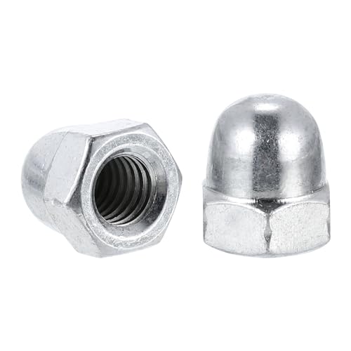 sourcing map 5/16-18 Acorn Nuts Cap High Crown, 10Pcs Carbon Steel Chrome Finish Dome Cap Head Acorn Nut Hardware Nuts for Bolt Cover, Silvery