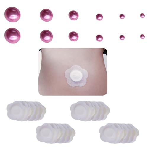 12Pcs Belly Button Plug Post Tummy Tuck Ball-Shape Belly Button Plug Post Tummy Tuck for Liposuction Or Umbilical Hernia Repair Soft Silicone After Trainer Tuck6 Size+24pcs Medical Tape) (Pink)