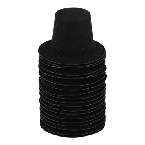 LIFKOME 20 Mini Sombreros de Copa Negros de Plástico 4 CM para Muñeco de Nieve y Manualidades Accesorios para Casa de Muñecas y Decoración de Fiestas Navideñas