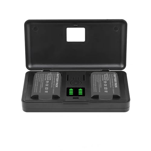 DMW BCF10E (1200 mAh) Cargador de batería (incluyendo dos baterías) compatible con cámaras Panasonic FS6 FS7 FS15 FS25 TS1 FX580 FT1 FX68 F3GK FX60 FX75 FS62 LS85 FX66 FH1GH FH3GK S1 S3