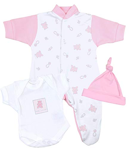 BabyPrem Baby kleine Frühgeborene Kleidung 3-teiliges Geschenkset Rosa...
