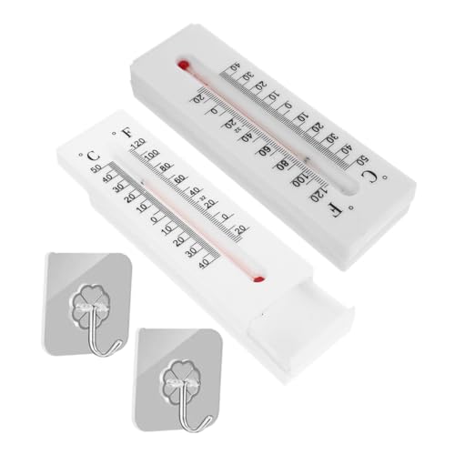 HYTROVE 2個 温計装飾隠しキー収納ボックス 屋外用キーハイダー 防犯隠しコンパートメント付き おしゃれな壁掛け型キー保管ケース