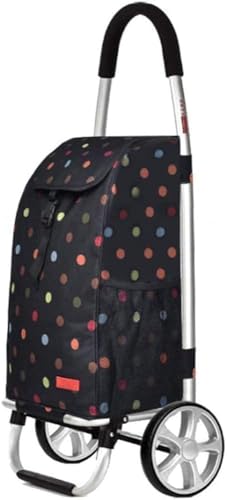 CHIPEL Shopping Trolley Shopping Cart Folding Shopping Hand Trolley Sack Truck Cart Heavy Duty Portable Luggage Aluminum Alloy Household Supermarket Cart (Color : A)
