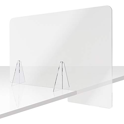 Radex 85010400. Mampara de Protección, Metacrilato 5mm Grosor, 100x75cm, Transparente, Modelo Clásico, Perfecta para Mesas de Oficina y Entornos Laborales