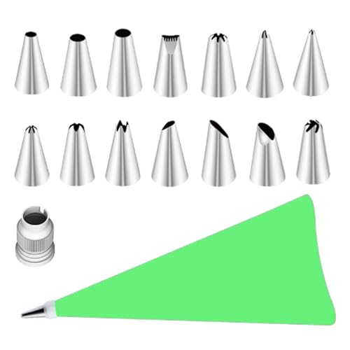 ���� �Z�b�g 16�s�[�X�P�[�L�i������Z�b�g 14�X�e�����X�X�`�[���m�Y���Z�b�g + �i���1�� + �R�l�N�^1�� DIY�P�[�L�f�R���[�V�����p �Ԍ^(Green)