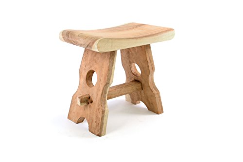 Divero Eckiger Sitzhocker Molokai aus Suar-Holz - Reine Handarbeit –...