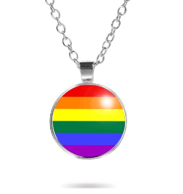 Colar Bandeira do Orgulho Gay Pride Cores do Arco &Iacute;ris LGBT Unissex