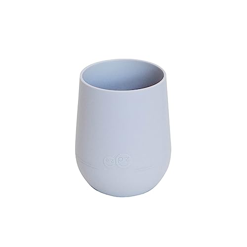 Image of ez pz Mini Cup - 100% Silicone Cup for Toddlers - Designed by a Pediatric Feeding Specialist - 12 Months+ (Pewter)