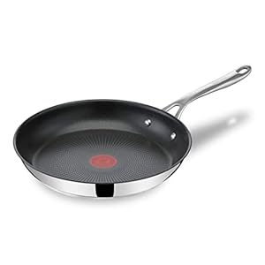 Jamie Oliver by Tefal Cook’s Direct On Bratpfanne 28 cm, Antihaft, Induktionstauglich, Backofenfest, Edelstahl, Genieteter Griff, E3040644