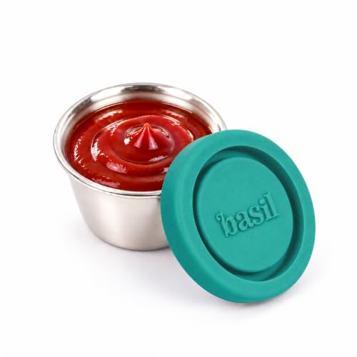 Image of Basil Stainless Steel 1 Compartment Sauce & Chutney Container 50ml
