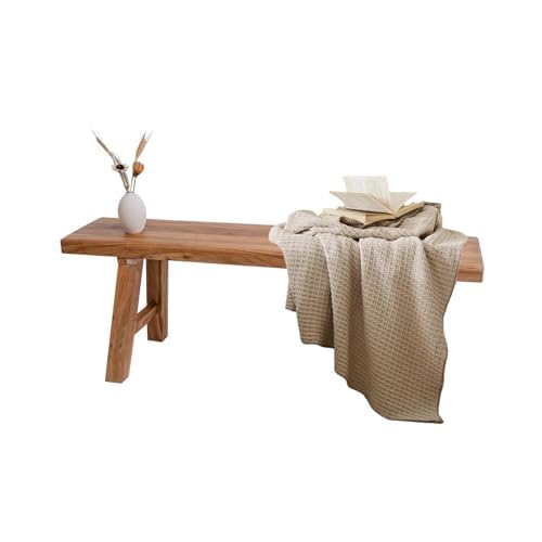 Banco de madera con almohadillas antideslizantes, asiento versátil para entrada, comedor, sala de estar y dormitorio