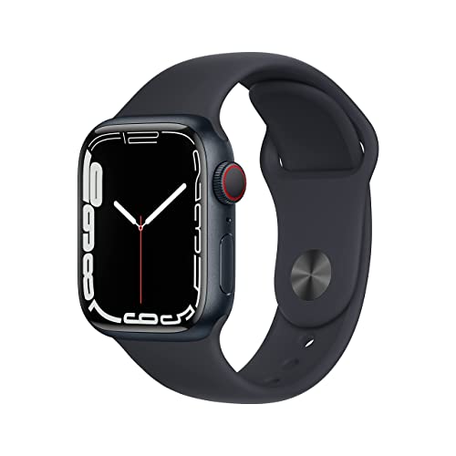 31OuI8H33jL Apple Watch Series 7 GPS + Cellular, 41mm Midnight Aluminum Case with Midnight Sport Band - Regular (Renewed)