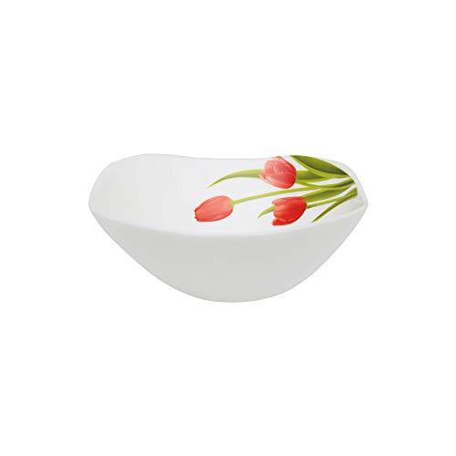 LaOpala HomeStop Blossoms Printed Square Bowl (White, Free Size)