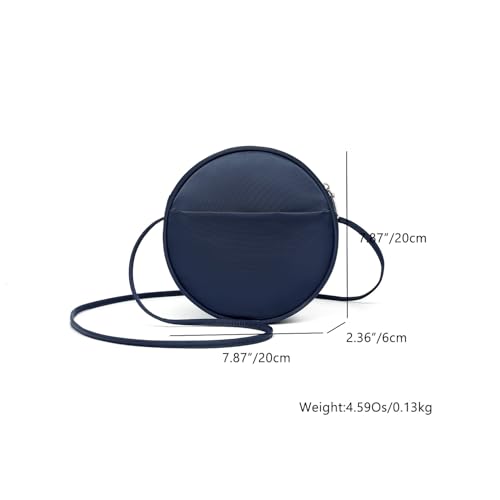 Circle Crossbody Bag for Women NYLON Circle Purse with Zipper Adjustable Knot Shoulder Straps2